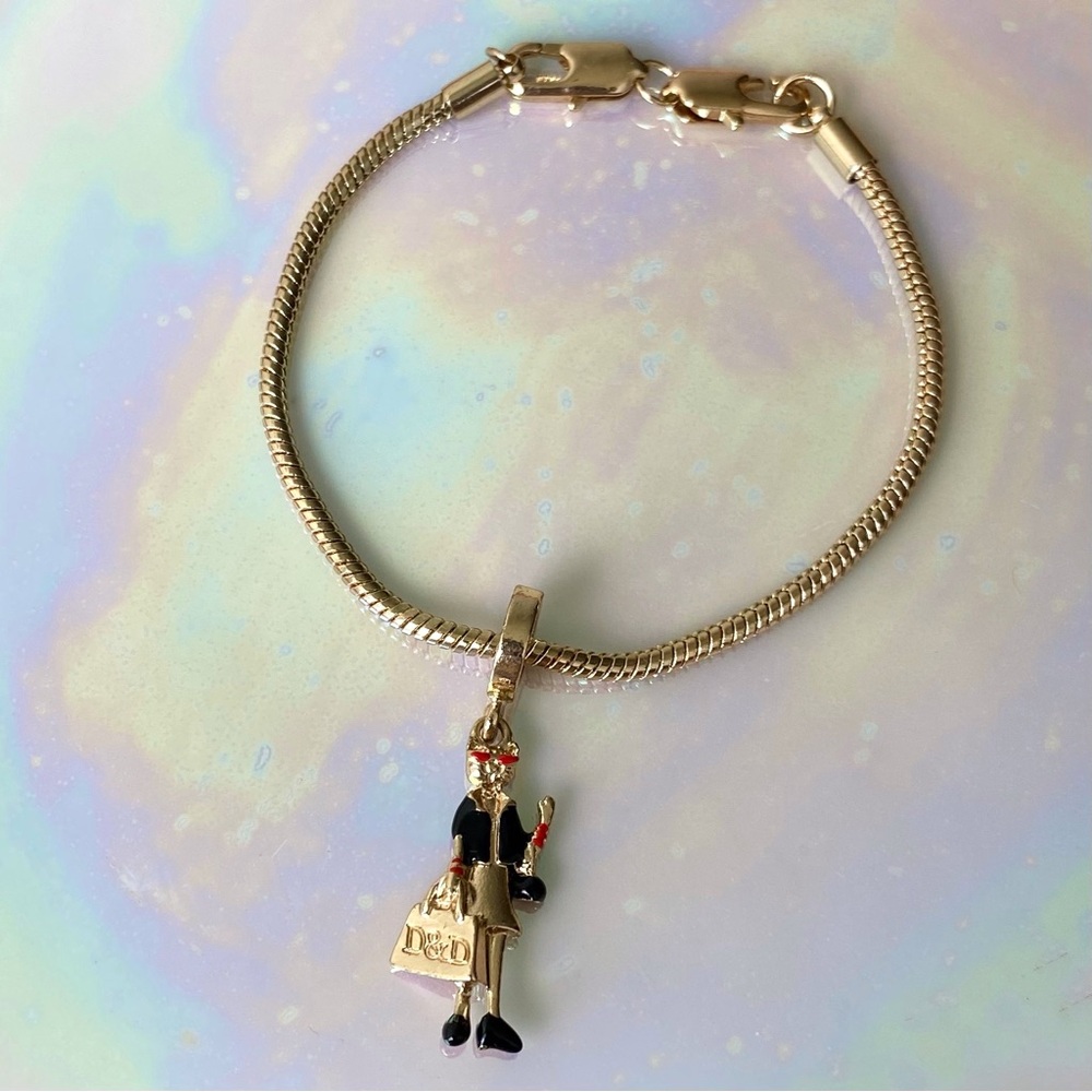 LAST CHANCE SALE!Shopaholic Gold Fashionista Shopping Pendant Charm Bracelet